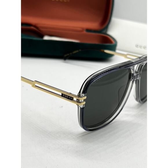 NEW Gucci GG1105S 001 Grey Gradient Frame Aviator Sunglasses - Picture 4 of 9